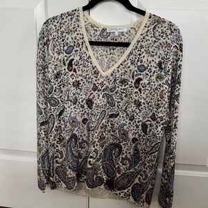 Gerard Darel. Size 2. Beautiful paisley against a cream background.